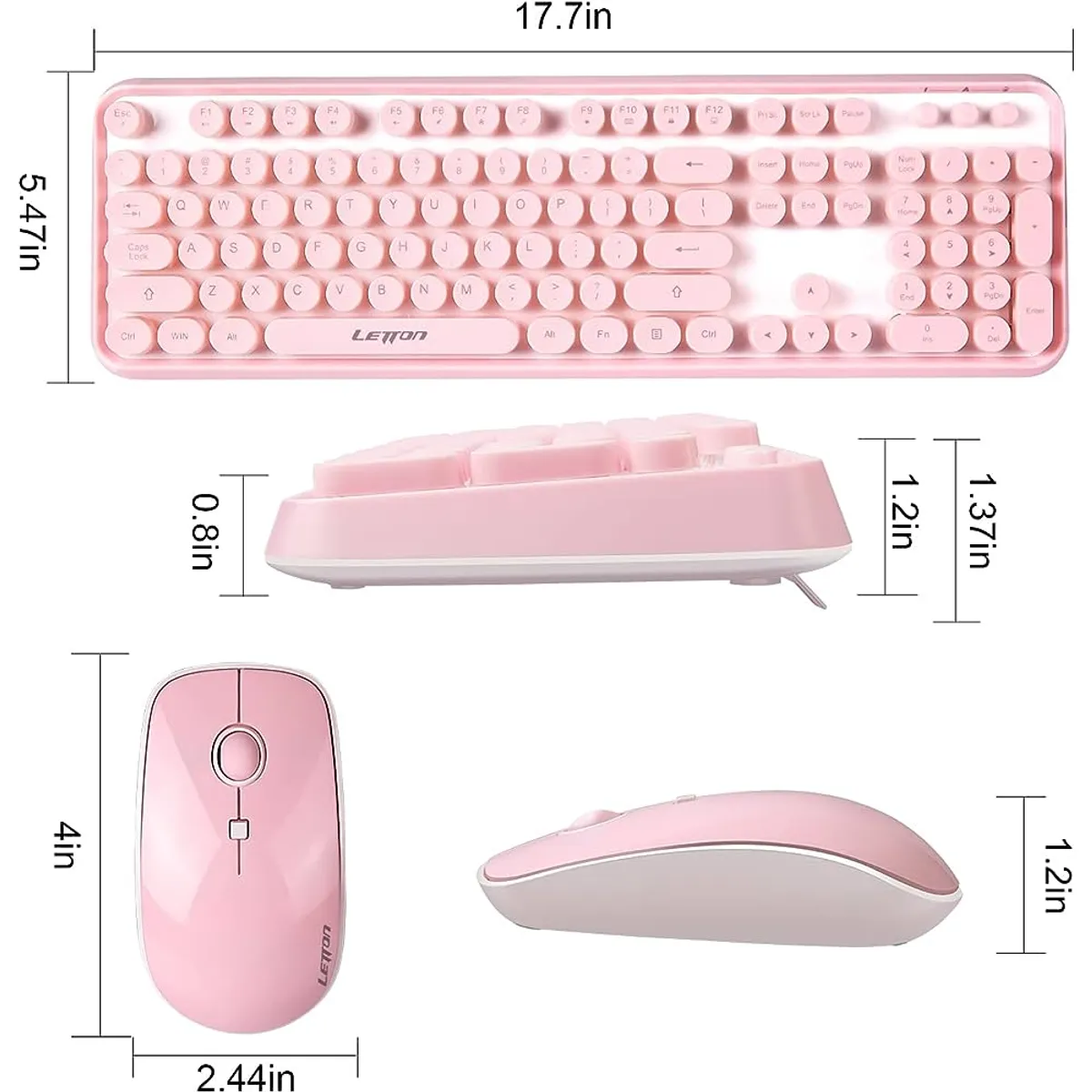 GENERICO - TECLADO Y MAOUSE CON CABLE  ROSADO