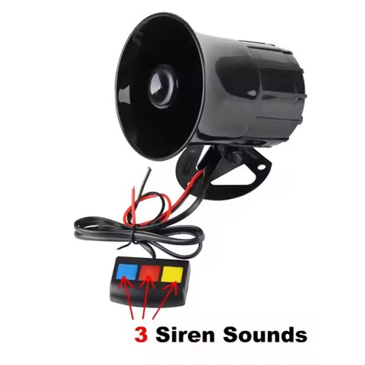 GENERICO - Sirena de 3 Tonos con Botones 12V Universal