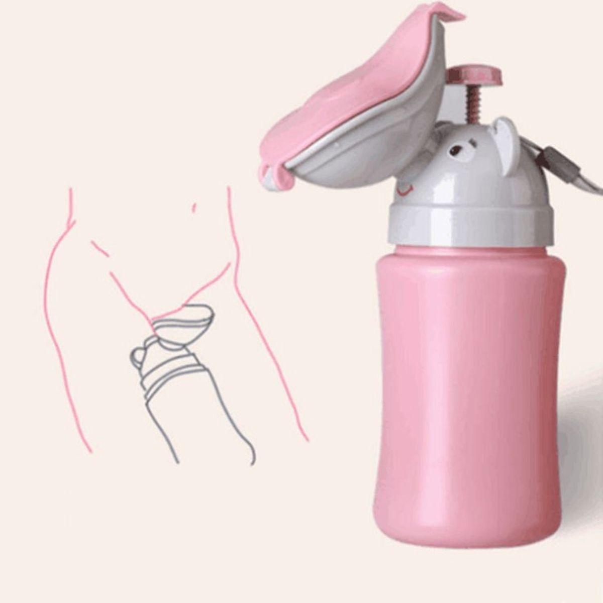 GENERICO - Urinario Portatil Niña Elefantita Rosa