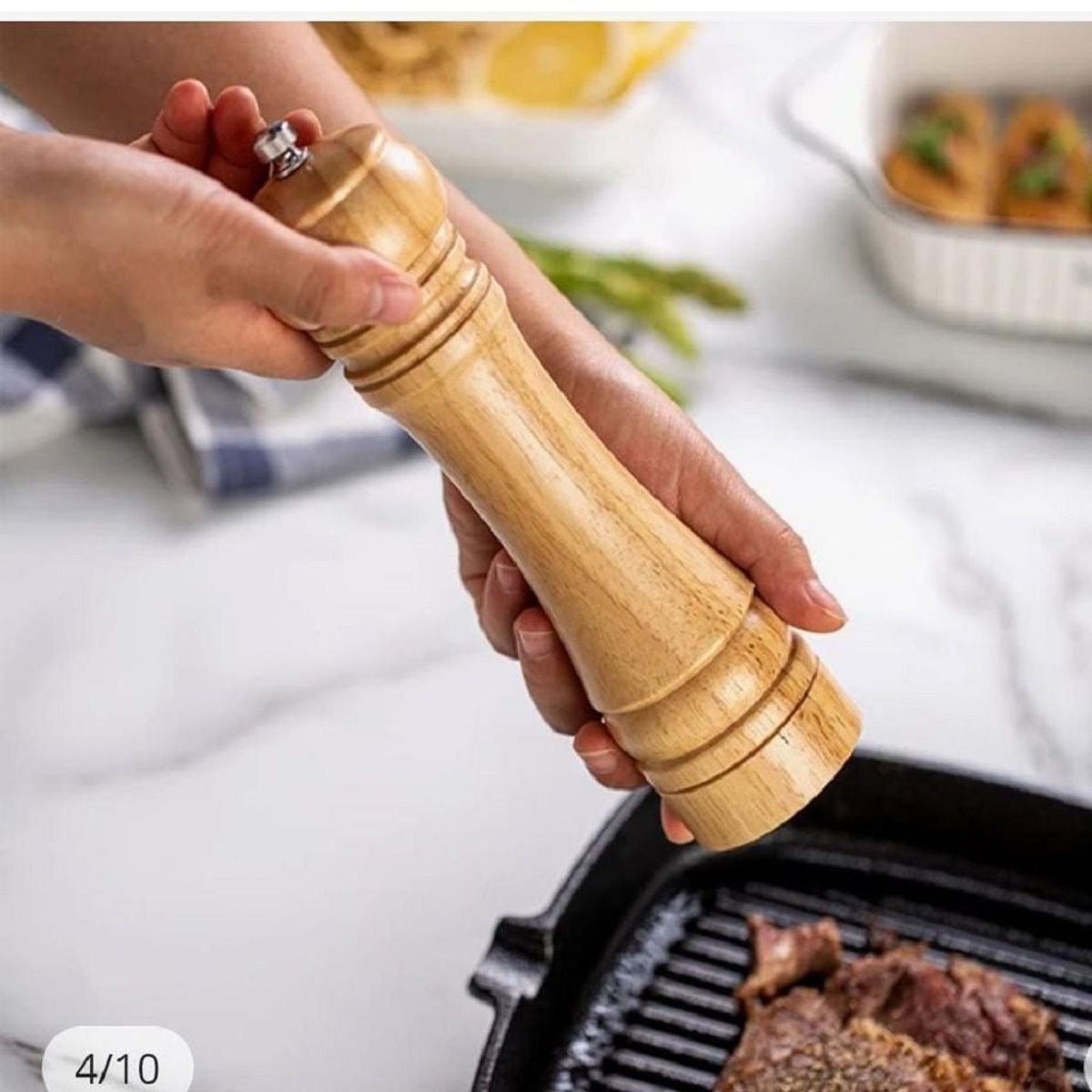 GENERICO - Pimentero Molinillo Manual de madera Especies pimienta 10 pulgadas