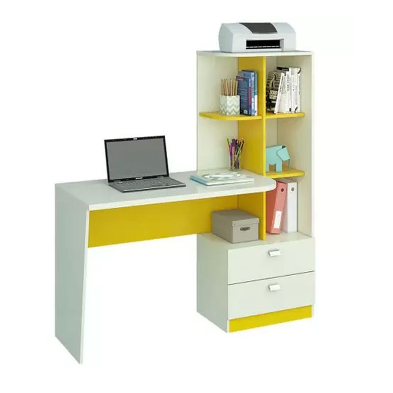 AMUEBLE - Escritorio de melamine Borde amarillo Tiendas Amueble