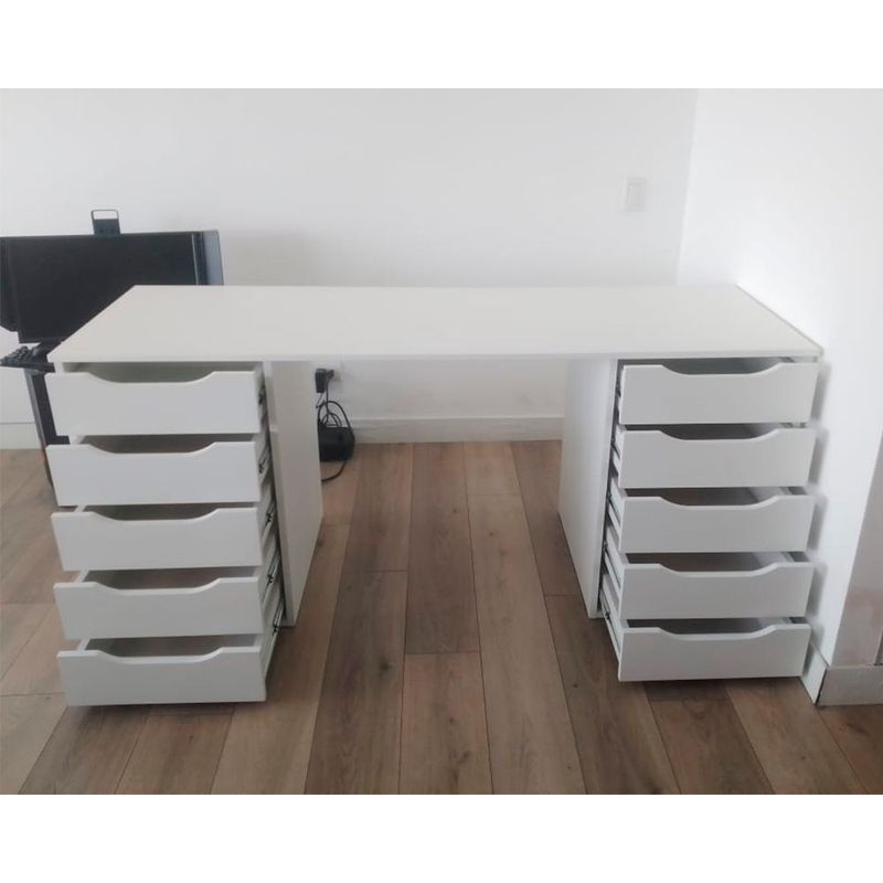 MUEBLES CRISOSTOMO - Escritorio Gamer de Melamina Blanco 180cm