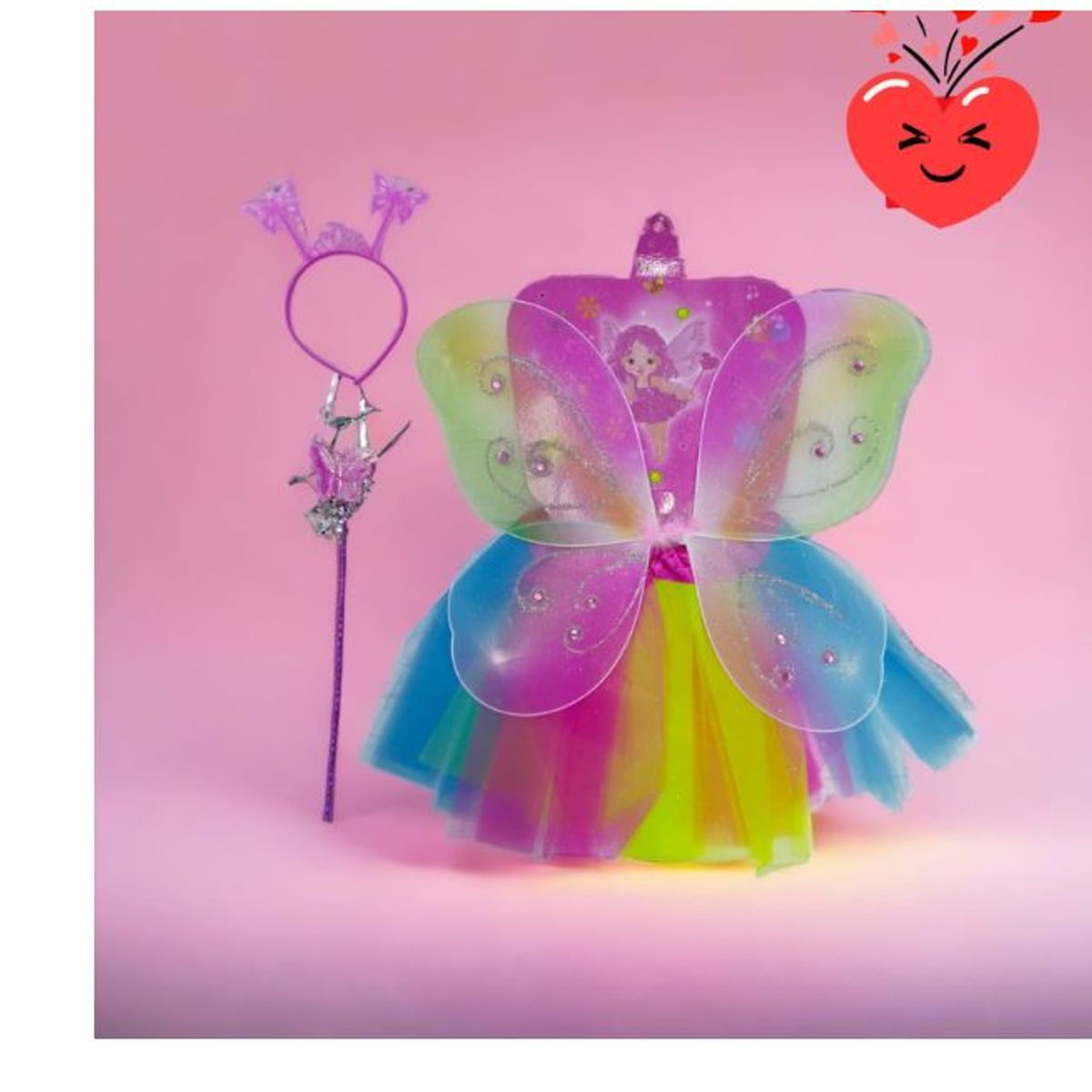 GENERICO - DISFRAZ DE HADA CON VARITA Y VINCHA