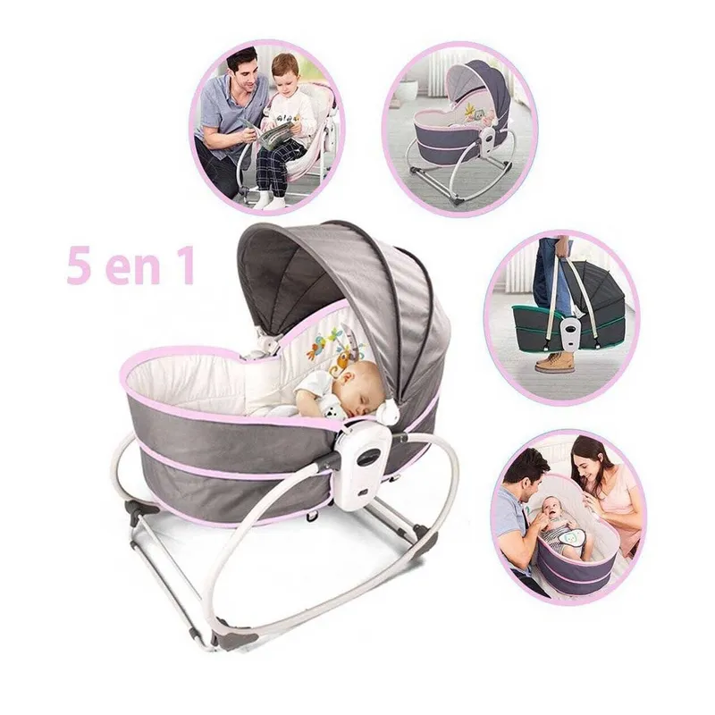 IDEAL - Silla Mecedora Moisés Portátil Multifuncional 5 en 1 Niña