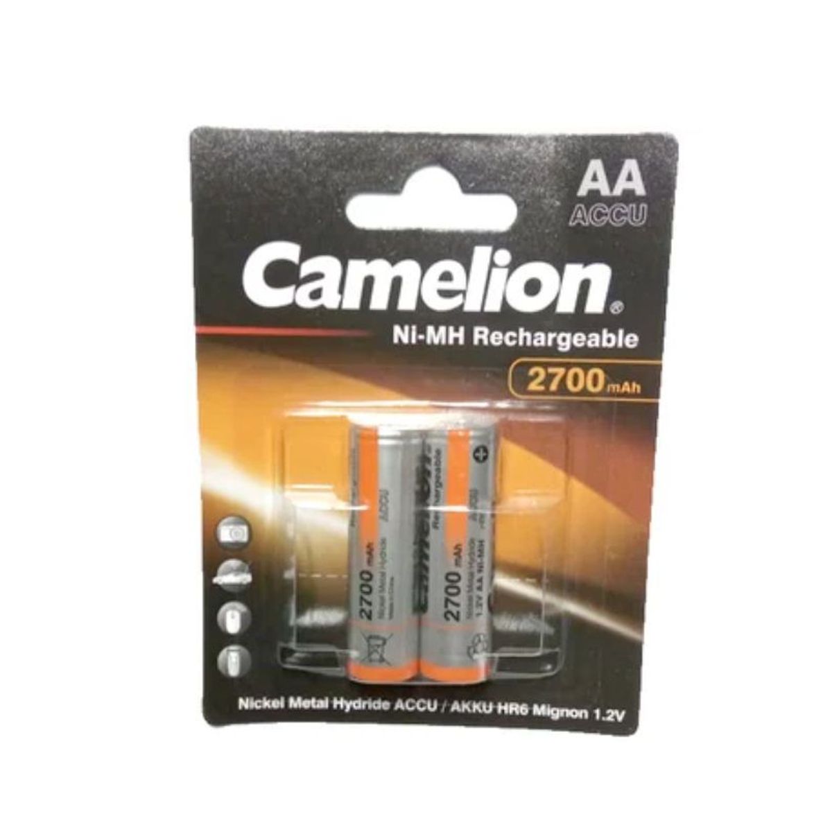 CAMELION - Pilas AA Recargables 2700 mAh CAMELION x2 unidades 1.2V