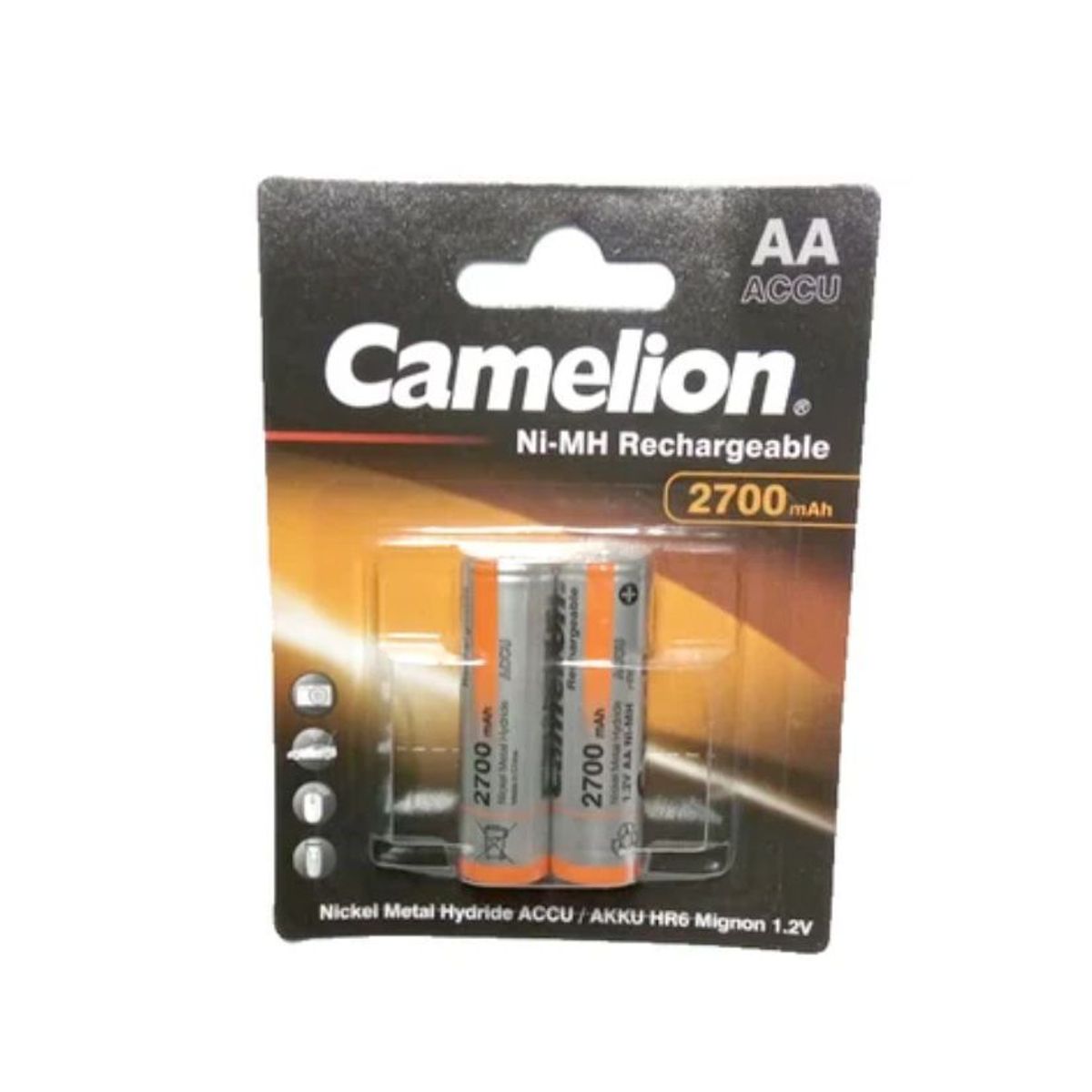 CAMELION - Pilas AA Recargables 2700 mAh CAMELION x2 unidades 1.2V