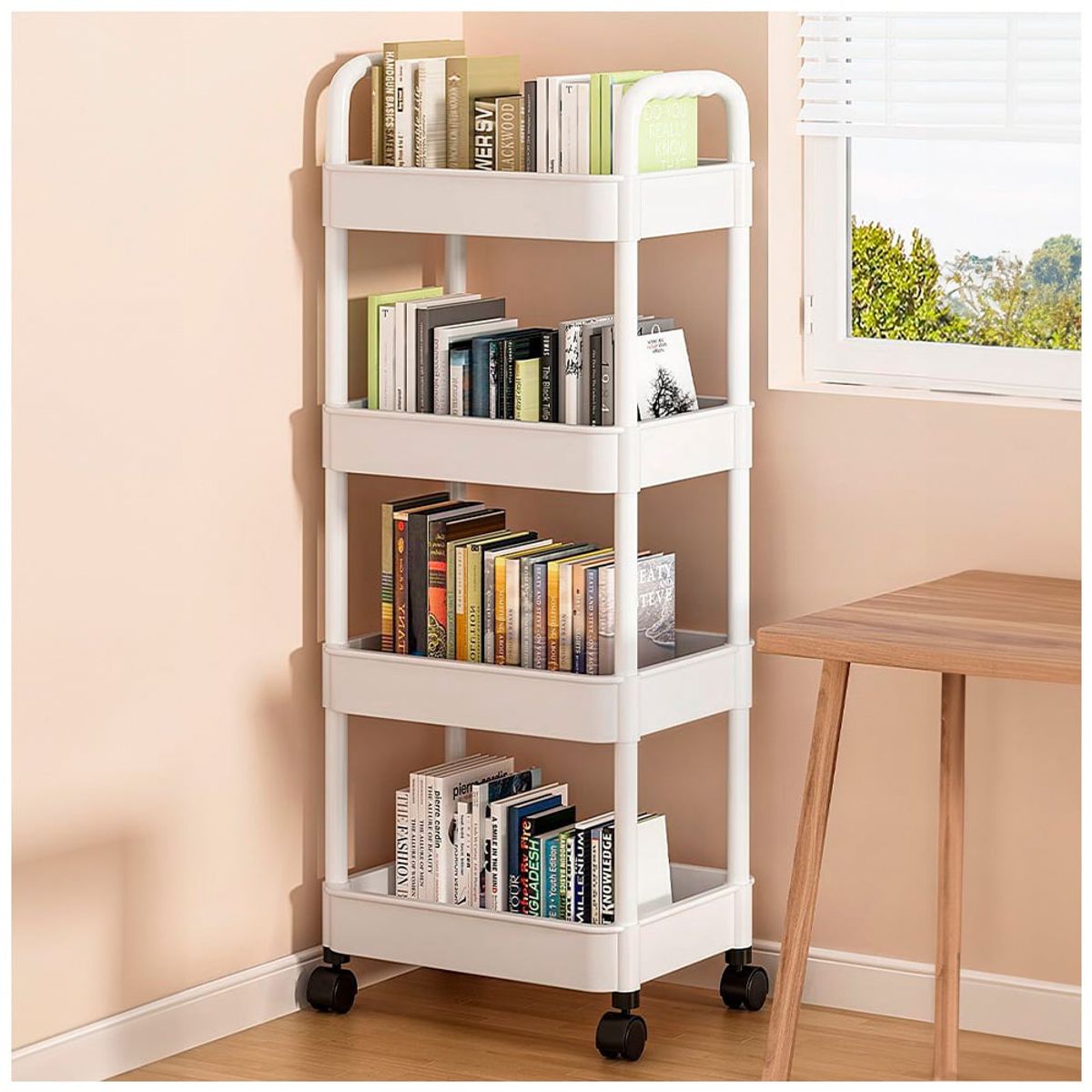 KELLER - Carrito Organizador 4 Niveles Ruedas Escritorio Oficina JK4