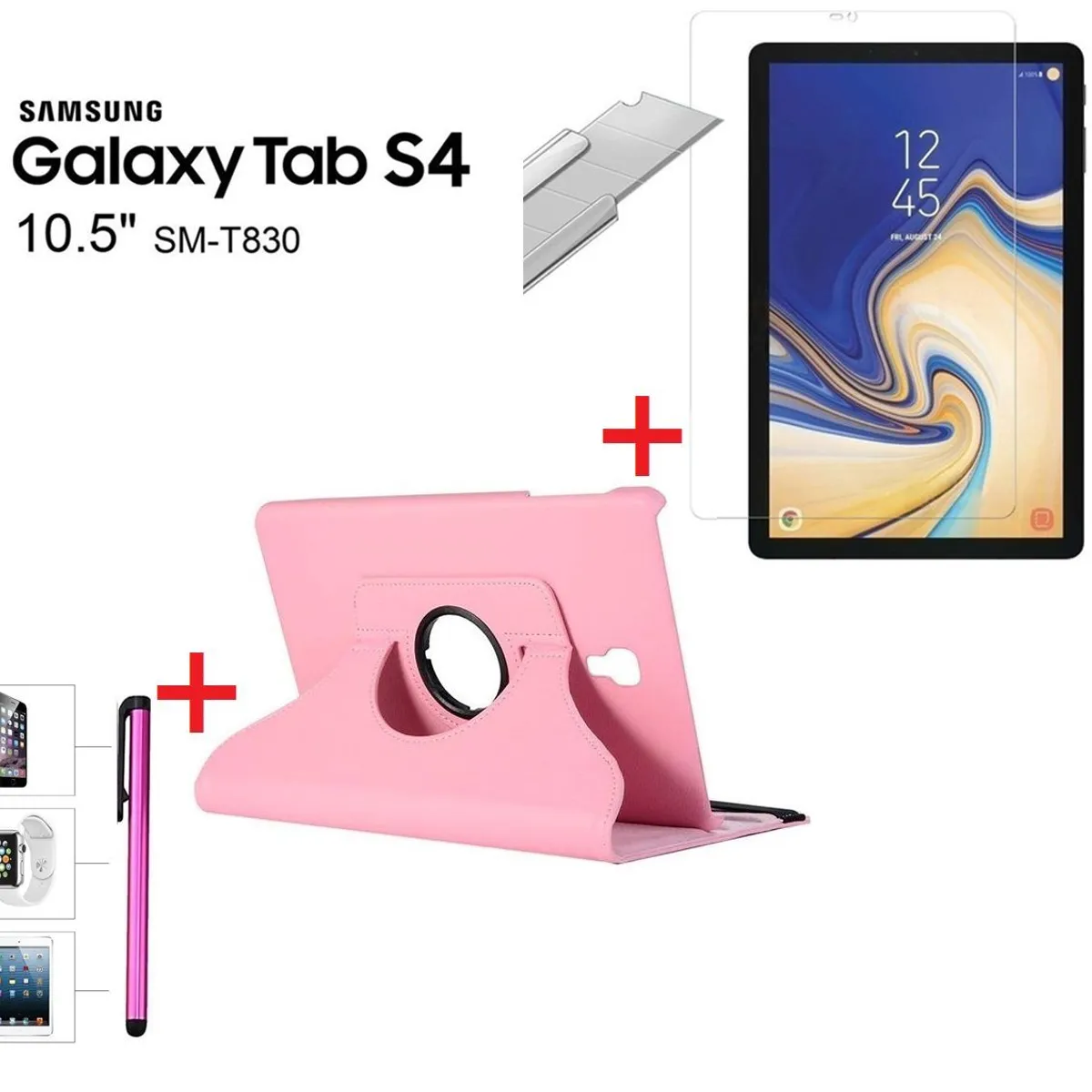 GENERICO - Funda + Mica + Lapiz para Samsung Tab S4 10.5 SM-T830 Protector Case