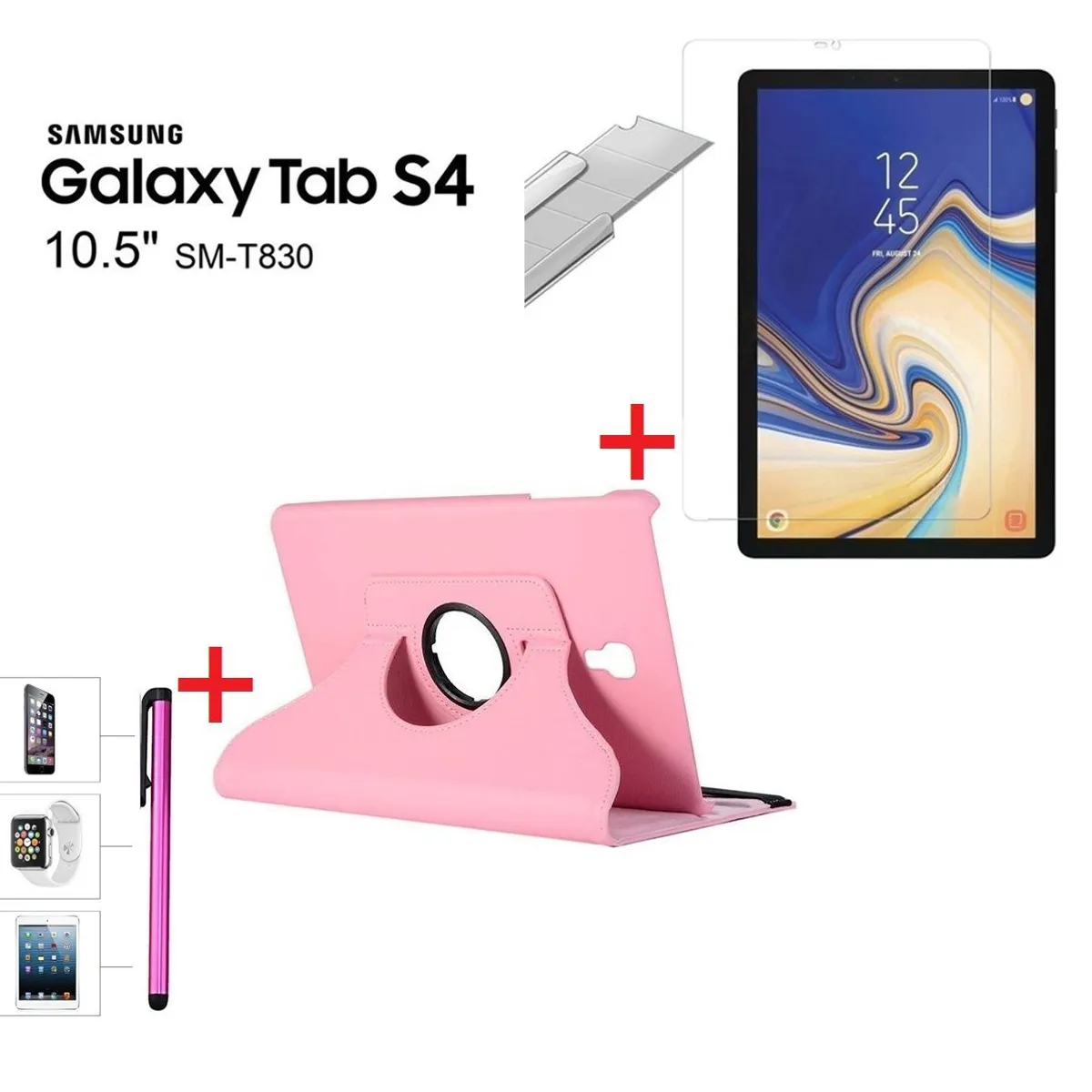 GENERICO - Funda + Mica + Lapiz para Samsung Tab S4 10.5 SM-T830 Protector Case