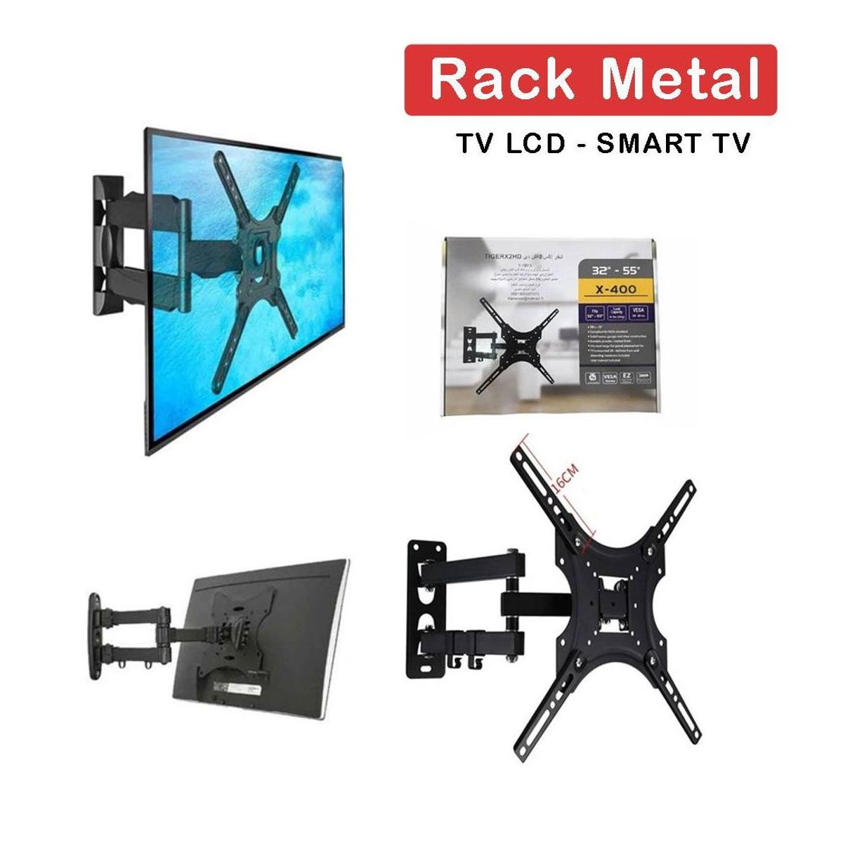 GENERICO - Rack para TV Soporte Móvil Plegable para LCD LED SMART 32 55