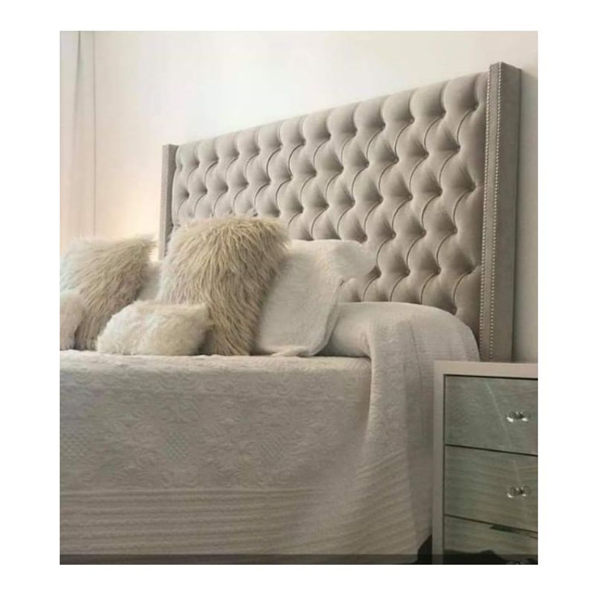 GENERICO - Cabecera Weymi Capitoné King - Beige