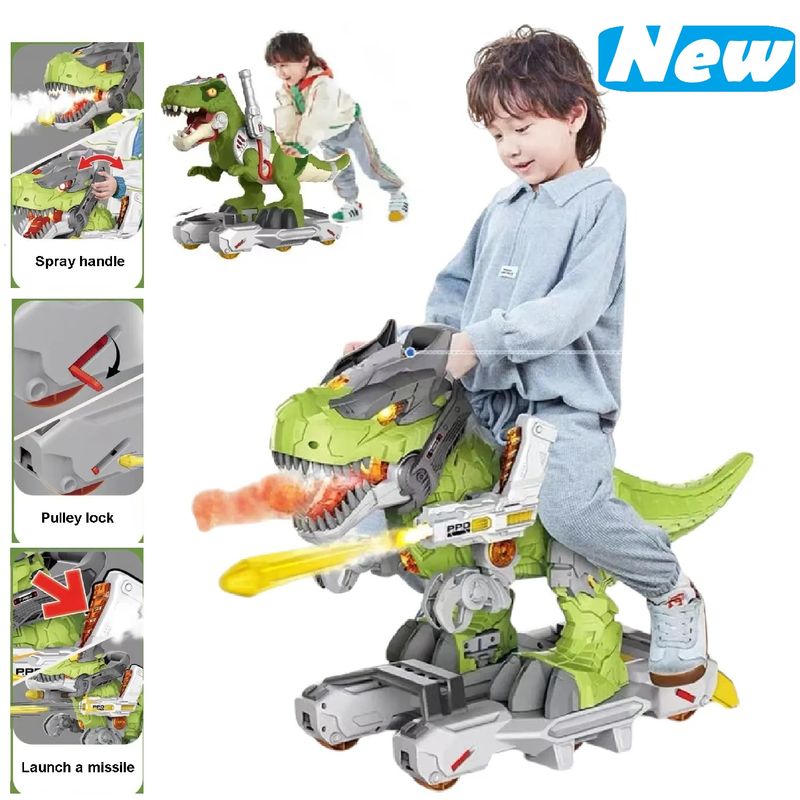 Scooter de dinosaurio con efecto bota humo Musical y Luces