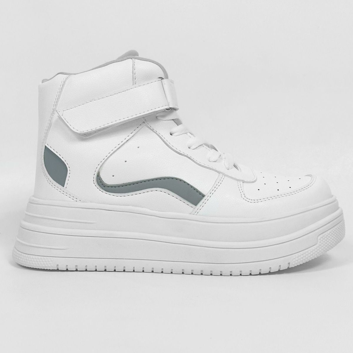 BASHIRA - Botin para dama Alia  Blanco/ apli Plomo