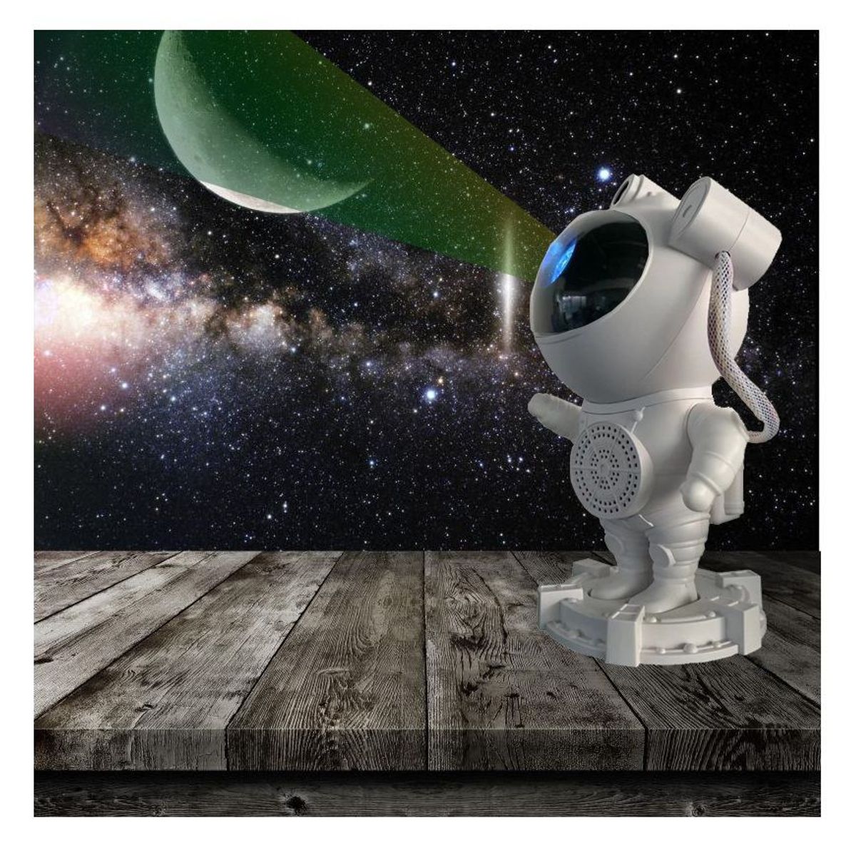 GENERICO - Parlante astronauta Proyector De Estrellas Galaxias Y Luna. Modelo 3.0