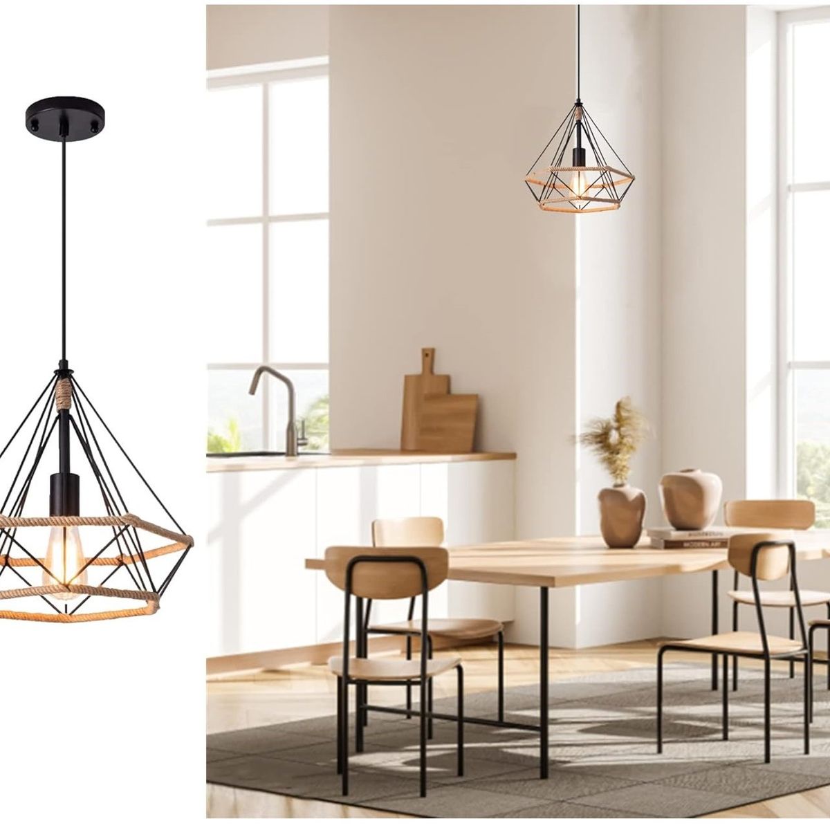 GENERICO - Lampara colgante de tejido industrial