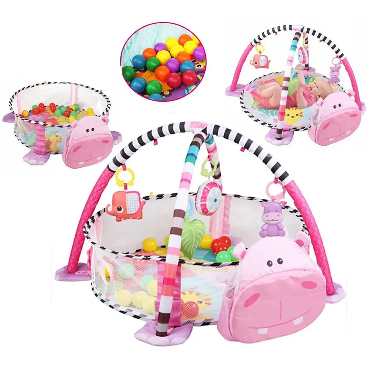IDEAL - Gimnasio Ideal para Bebes 3 EN 1 Hipopótamo