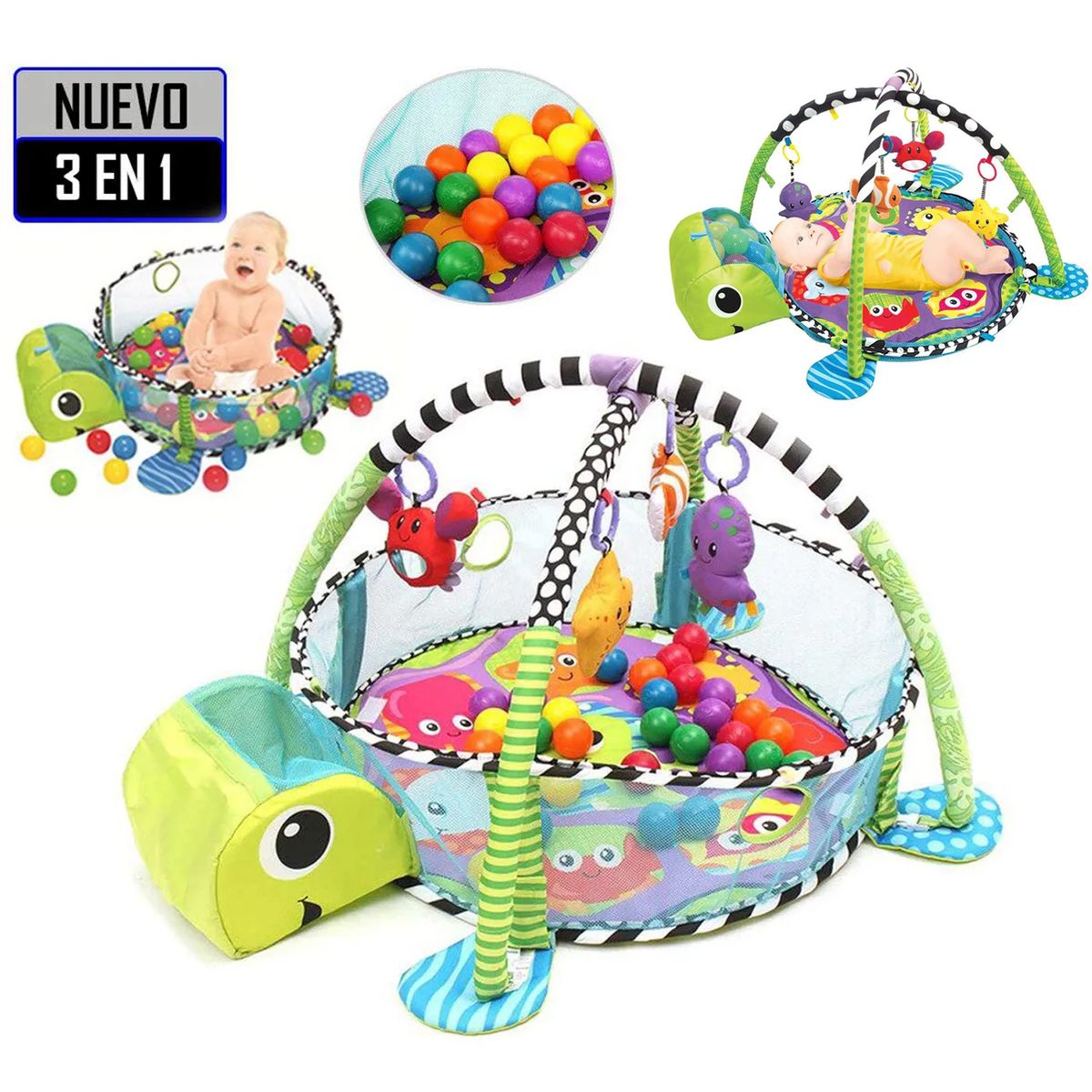 IDEAL - Gimnasio Ideal para Bebes 3 EN 1 Tortuga