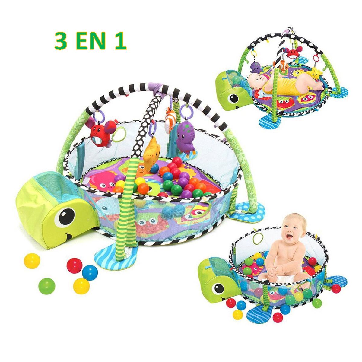 IDEAL - Gimnasio Ideal para Bebes 3 EN 1 Tortuga