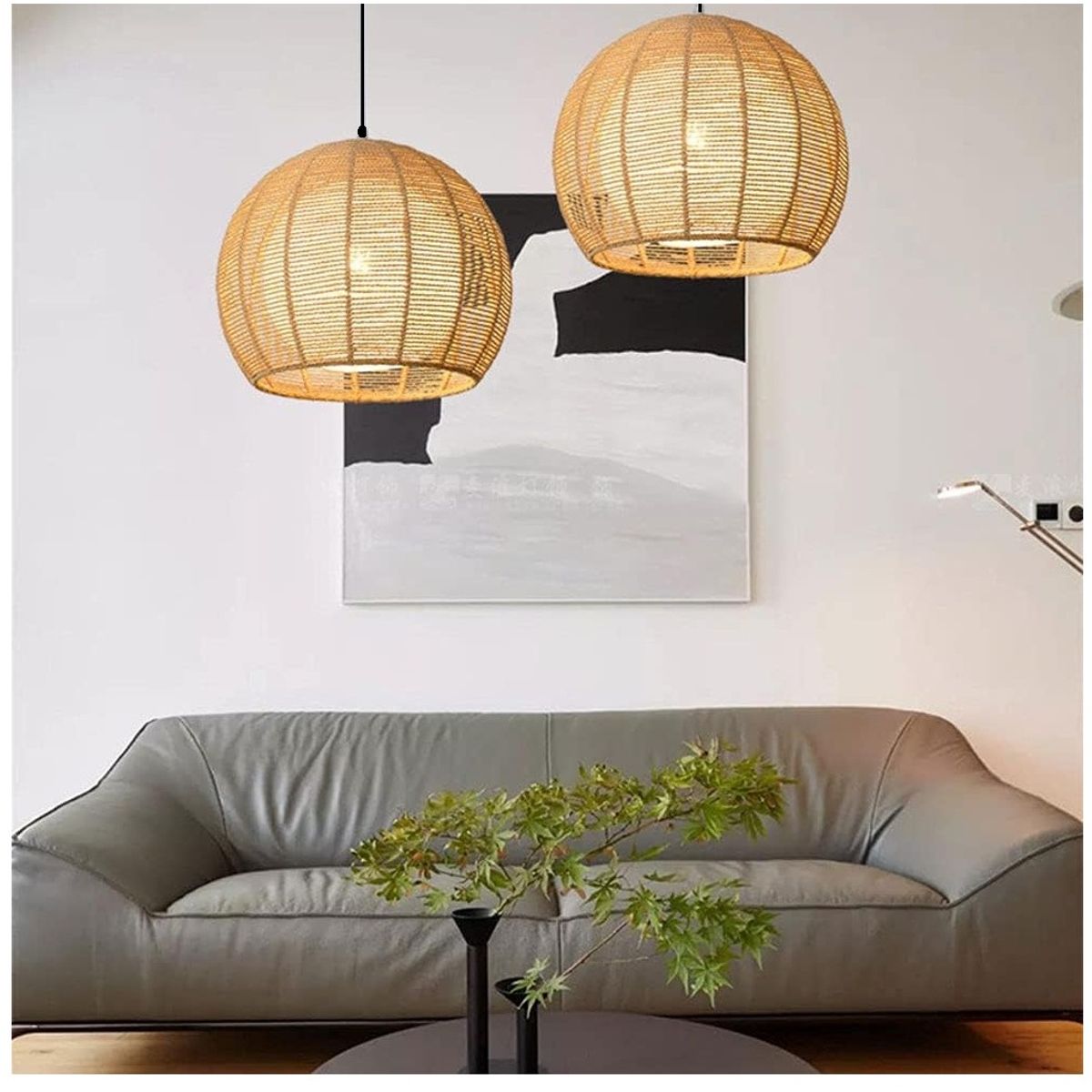 GENERICO - Lampara colgante de tejido con bola de hilo