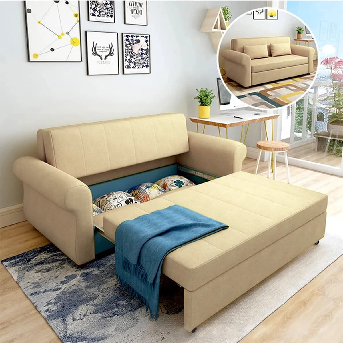 GENERICO - Mueble De Sala - Sofá Cama  Yerai - Convertible - Sillon