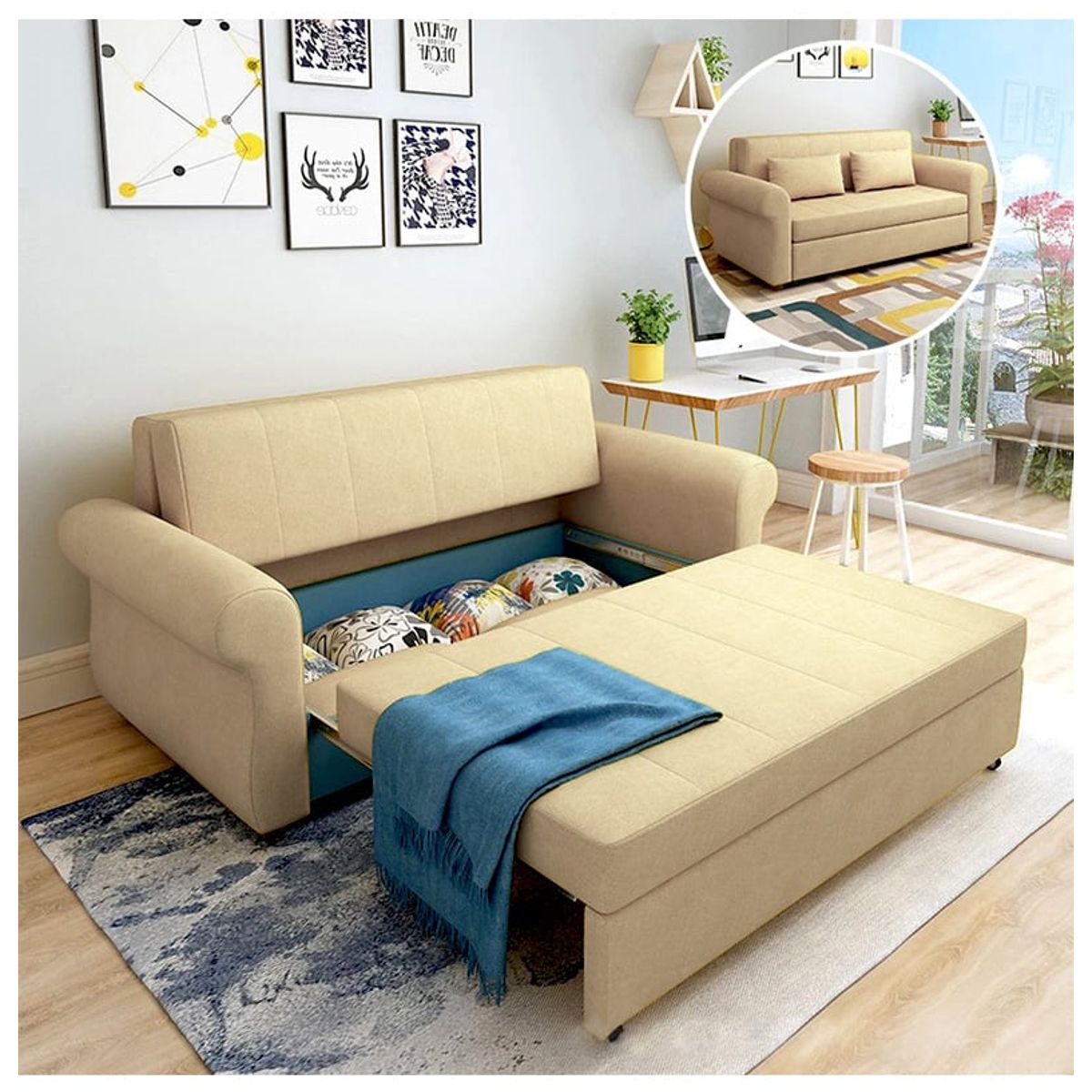 GENERICO - Mueble De Sala - Sofá Cama  Yerai - Convertible - Sillon