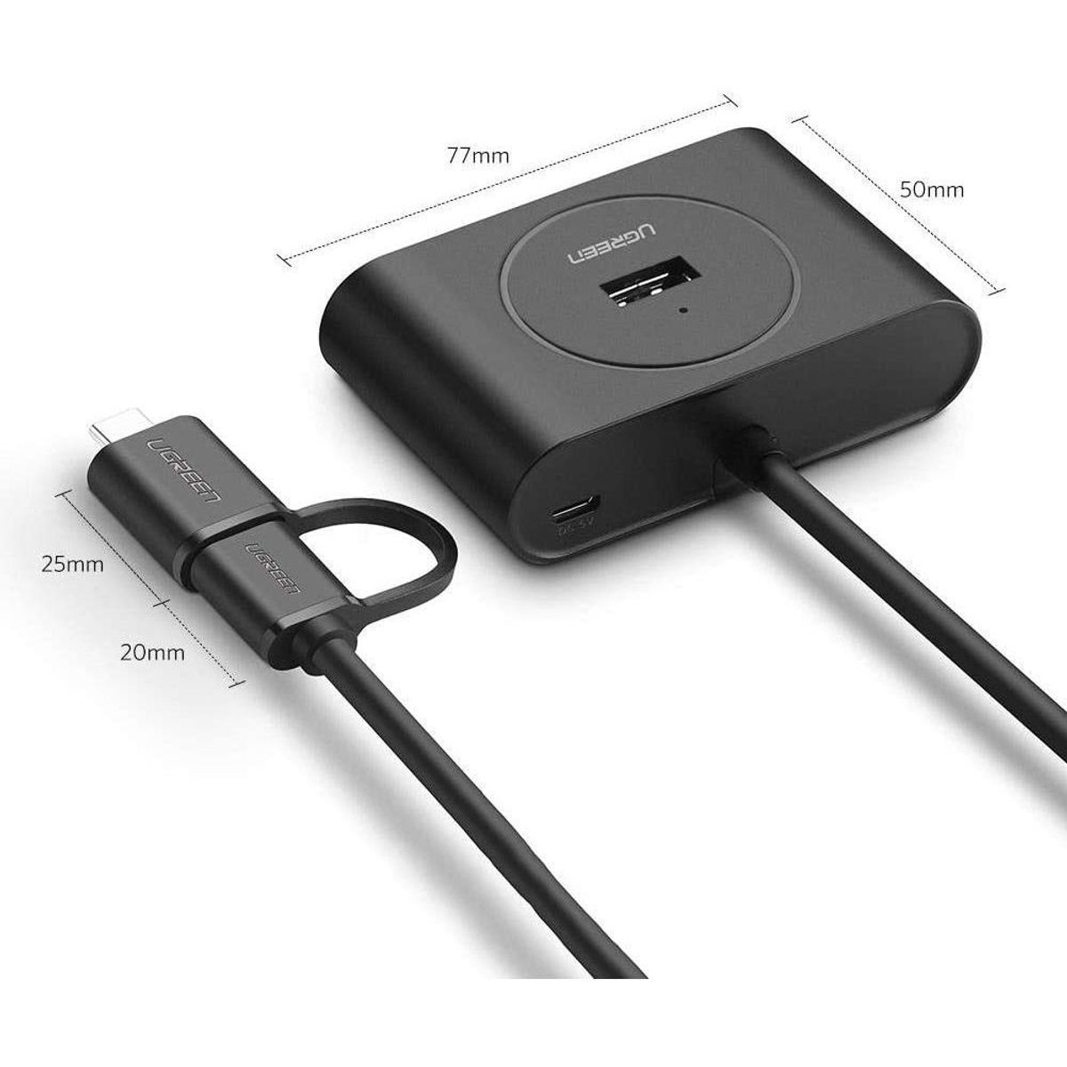 UGREEN - Ugreen Hub de 4 Puertos USB-C Adaptador USB 3.0 Portable CR113 - 40850
