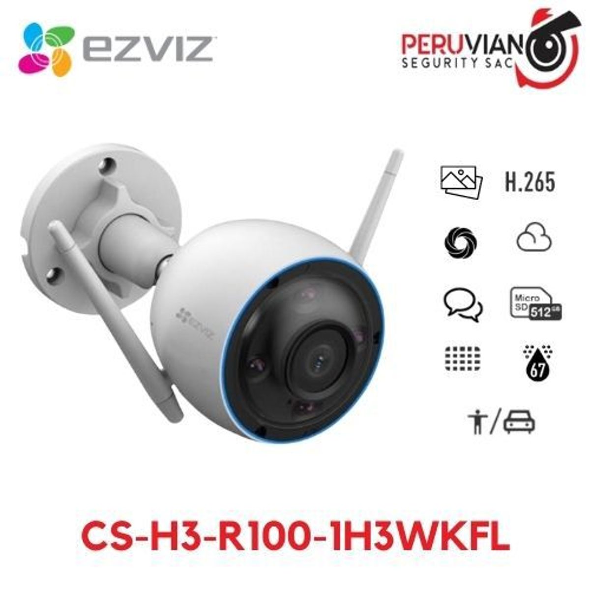 EZVIZ - CAMARA EXTERIOR H3 3MP