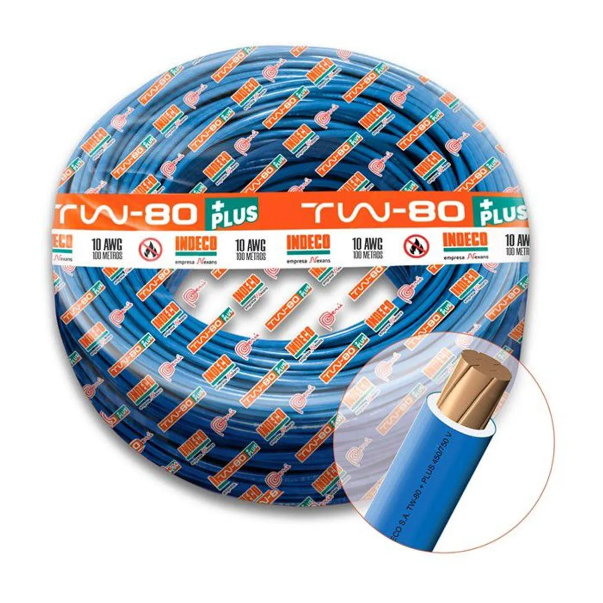 INDECO - CABLE TW-80 PLUS 450/750V 14 AWG INDECO - AZUL