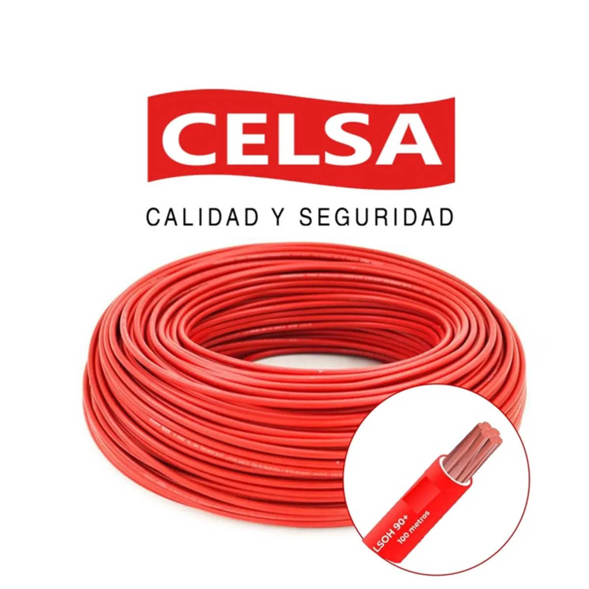 CELSA - CABLE LSOH-90+ 2,5MM2 ROJO CELSA - 100 METROS