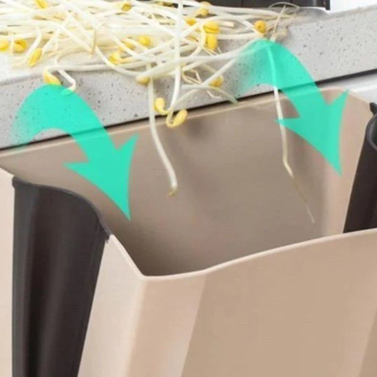 GENERICO - Tacho  basura Plegable  GRANDE y de Calidad BEIGE