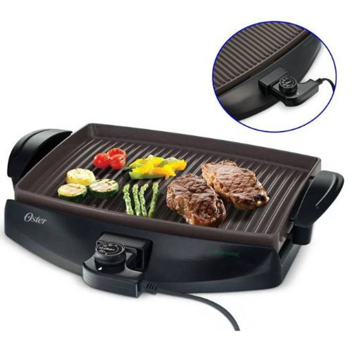 OSTER - Grill Parrilla eléctrica Oster con Bioceramic CKSTGR4768