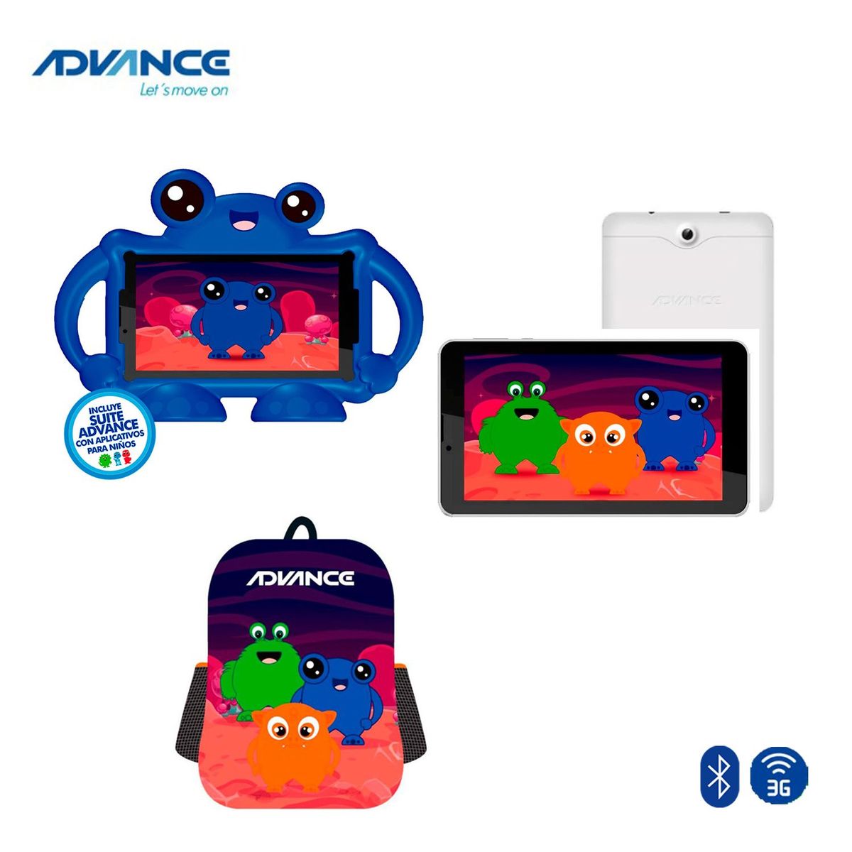ADVANCE - Tablet Advance TR7987 MostritoMochila Android 3G 16GB 7pulg-Wifi-bluetooth Azul