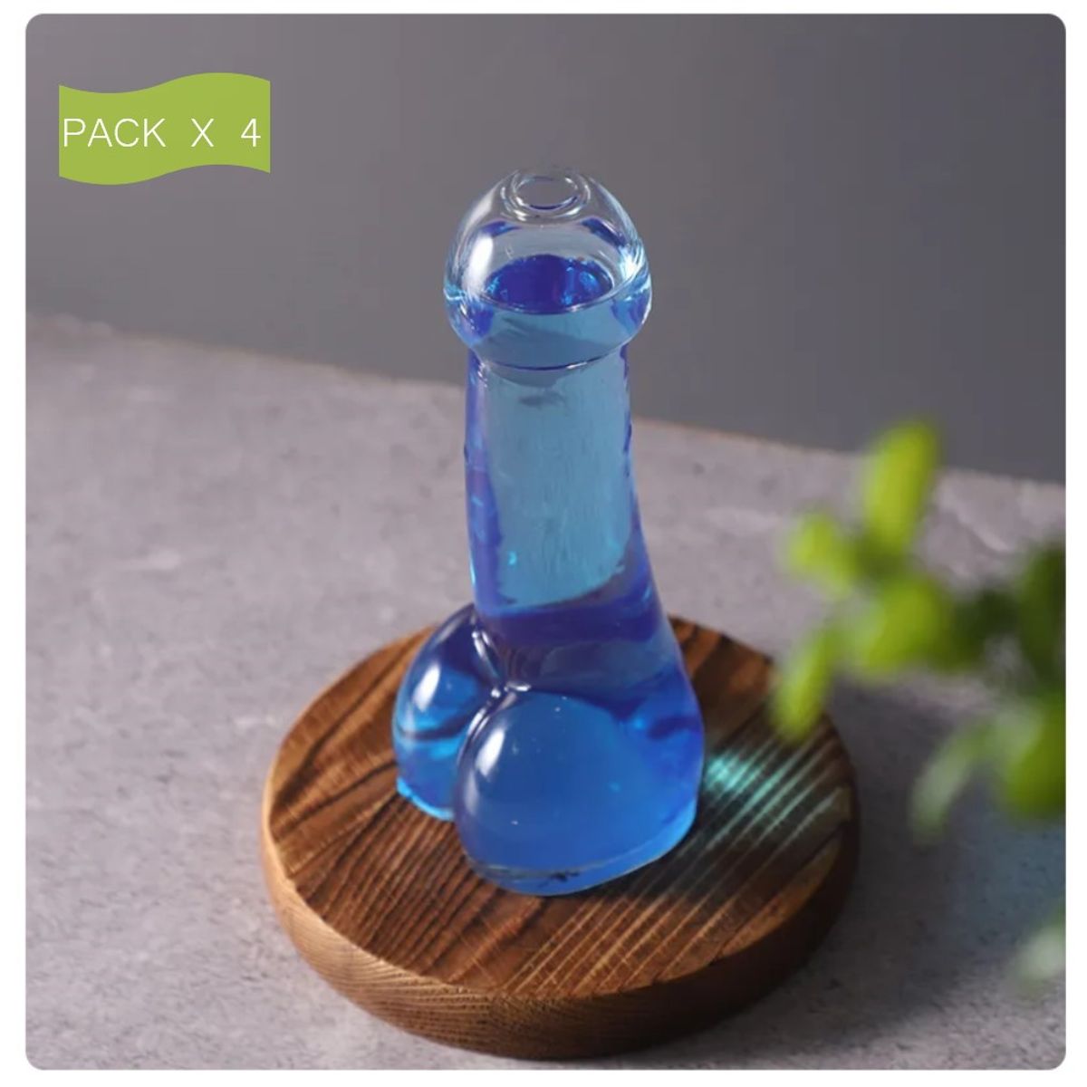 IMPORTADO MC - Juego 4 Vasos de Cóctel para Fiestas Estilo Penis Pack x 4 Copa pene