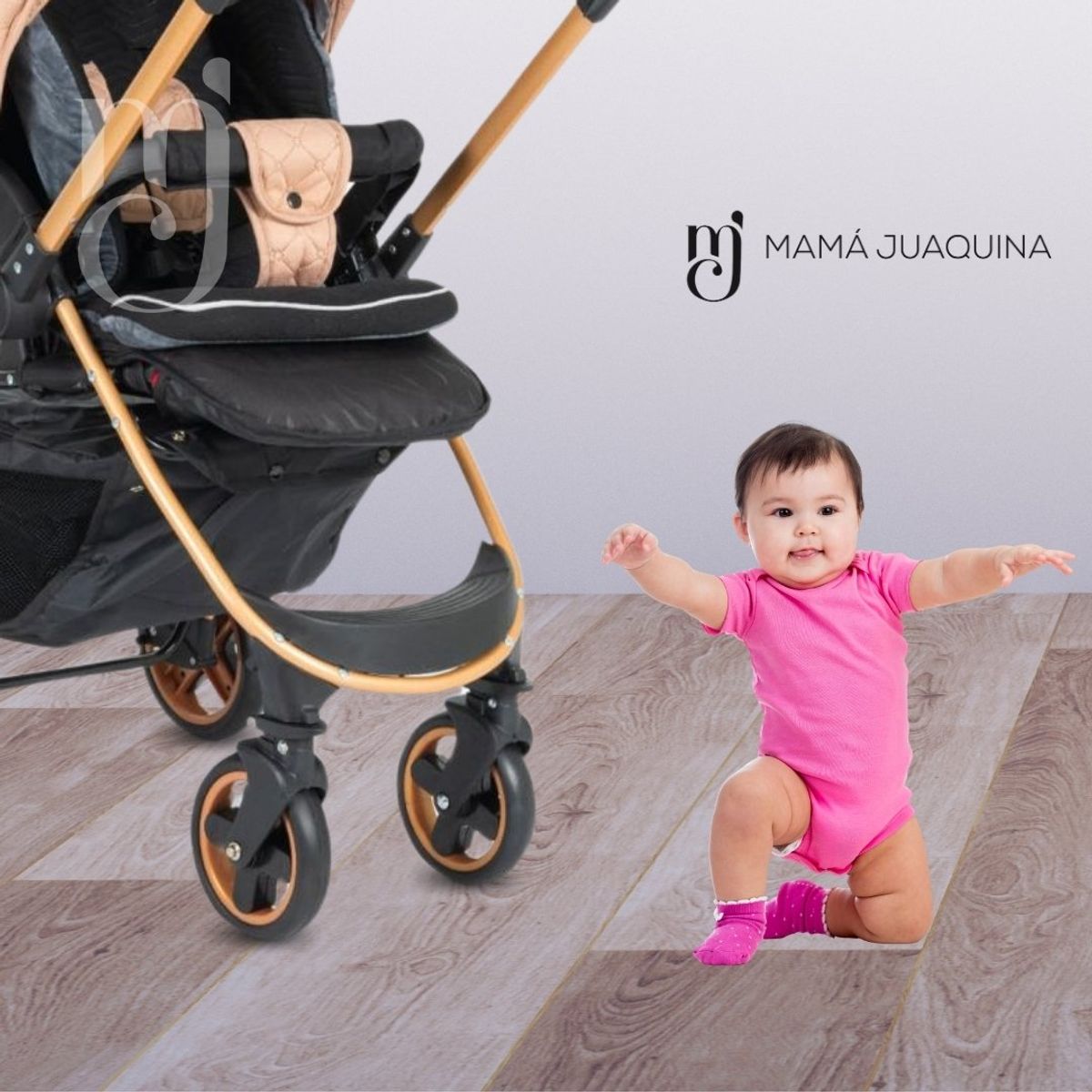 BABY HAPPY - Coche Cuna De Lujo «VALENCIA GOLD» Original Beige