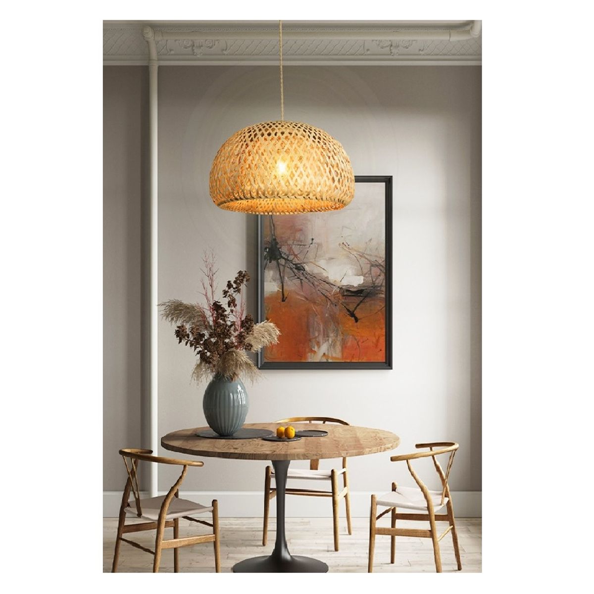 GENERICO - Lámpara colgante de bambú Natural