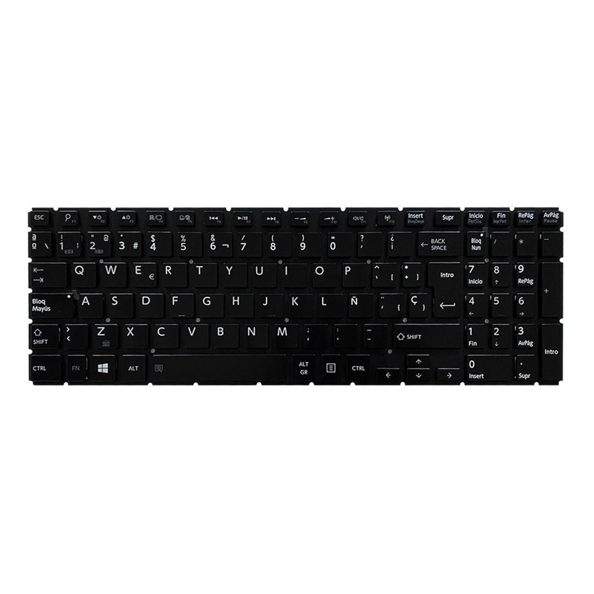 GENERICO - Teclado  para Laptop Toshiba SATELITE  P55W-C5200, P55W-C5200X  Retroiluminado