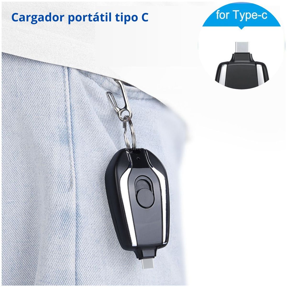 INSPIRA MARKET - Cargador de celular llavero portatil TIPO C