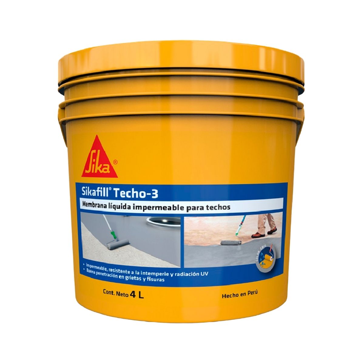 SIKA - Impermeabilizante para Techos Sikafill Techo-3 Gris x 4L