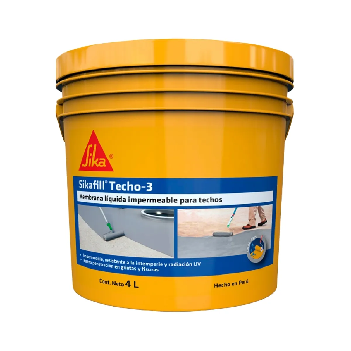 SIKA - Impermeabilizante para Techos Sikafill Techo-3 Gris x 4L