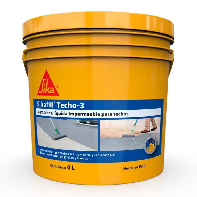 SIKA - Impermeabilizante para Techos Sikafill Techo-3 Gris x 4L