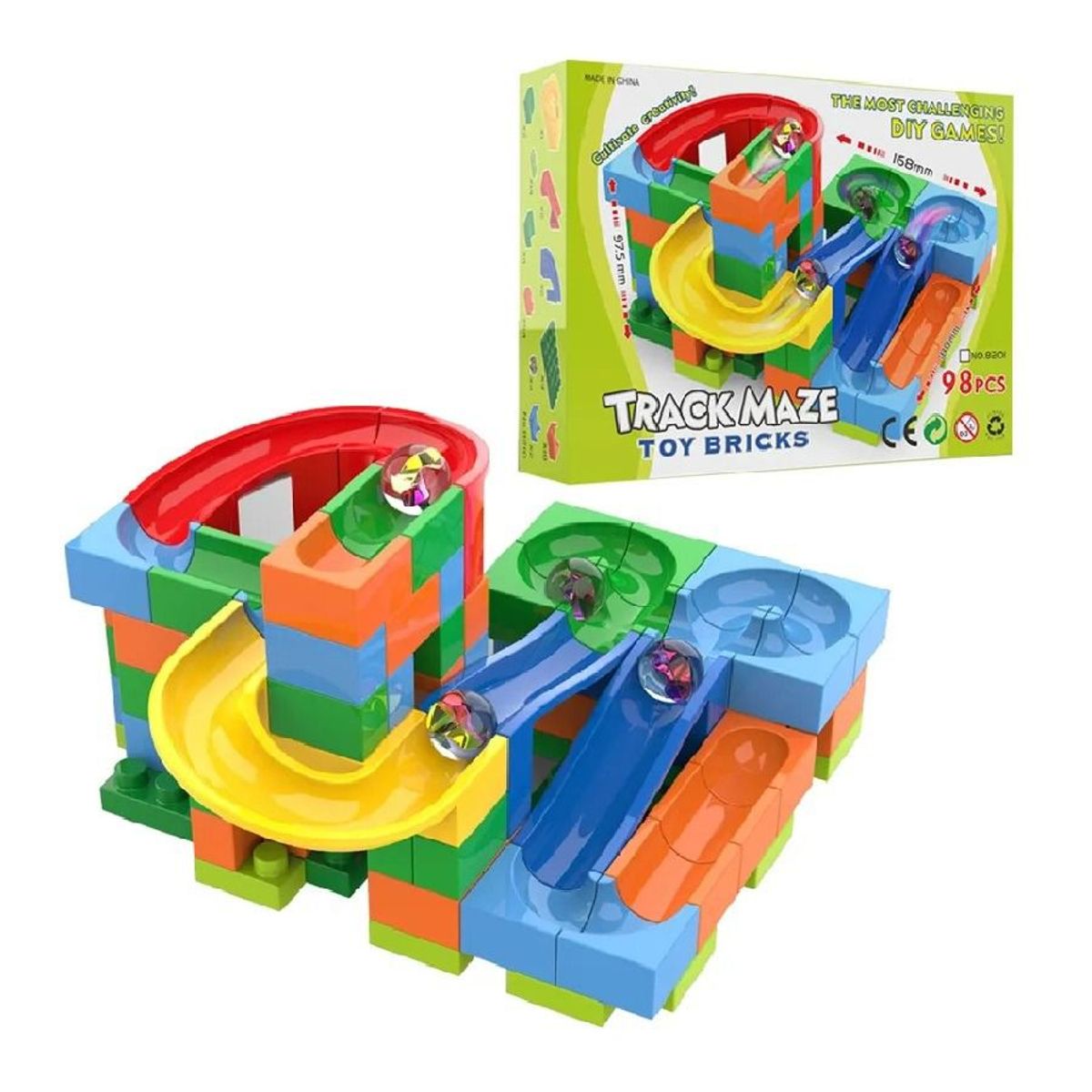 GENERICO - JUEGO EDUCATIVO - PISTA DE CANICAS DE 98 PIEZAS