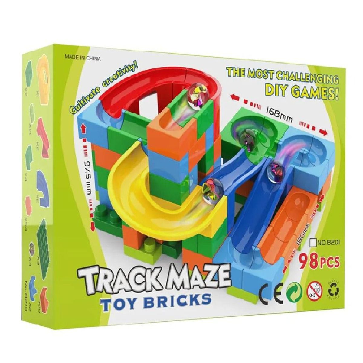 GENERICO - JUEGO EDUCATIVO - PISTA DE CANICAS DE 98 PIEZAS