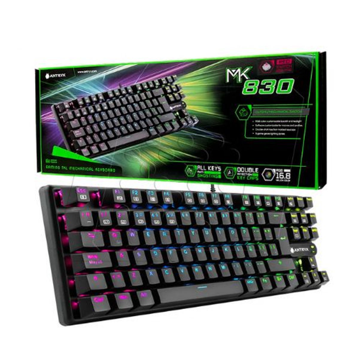 ANTRYX - Teclado Mecánico MK830 Switch Azul