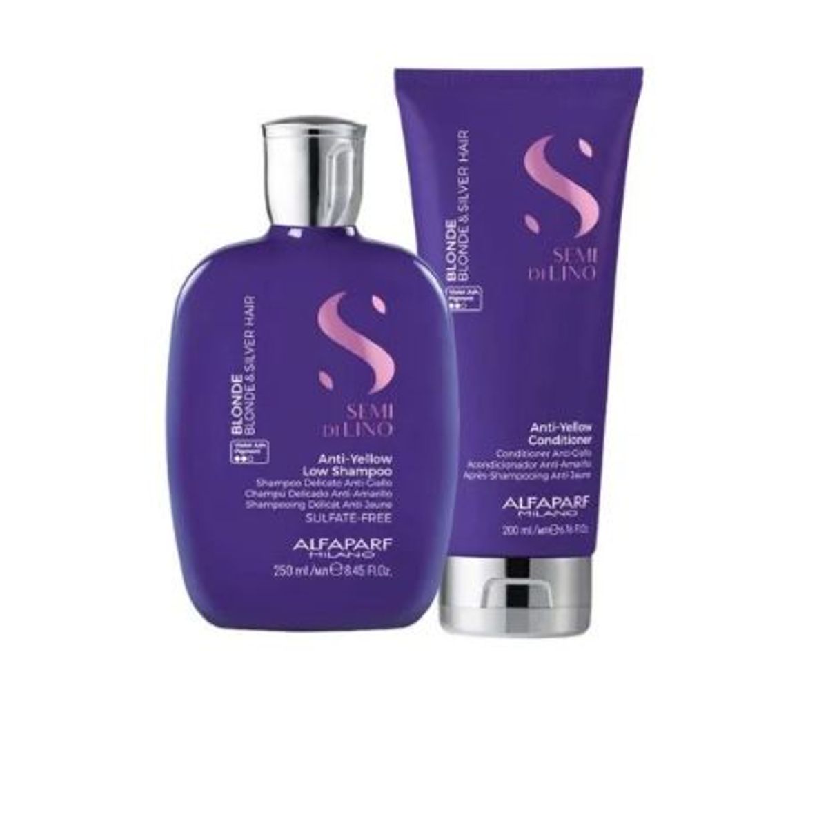 ALFAPARF MILANO - ALFAPARF SEMI DI LINO – Blonde Anti Yellow Dúo Shampoo 250 ml + Conditioner 200 ml