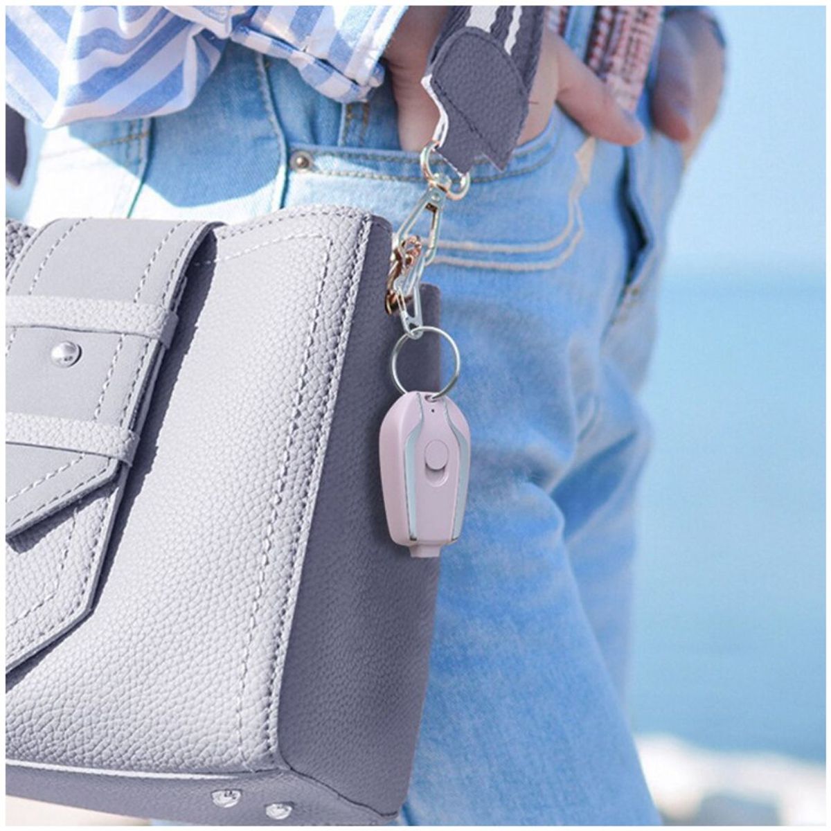 GENERICO - Cargador de celular llavero portatil Tipo C - Rosa