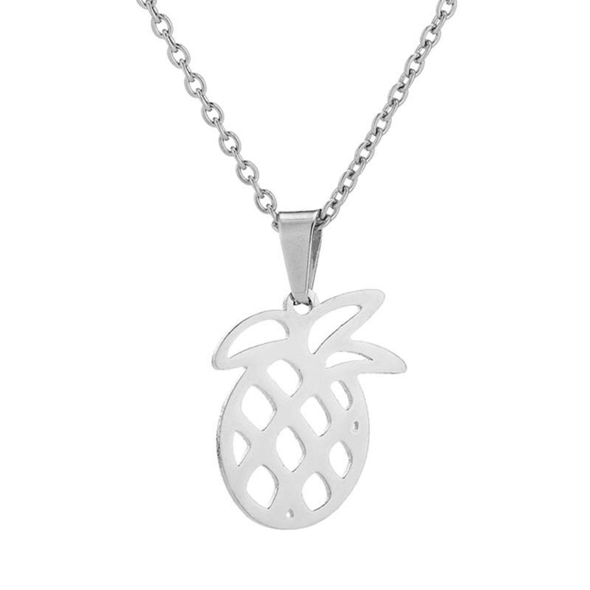 GENERICO - Set collar y aretes piña plateado