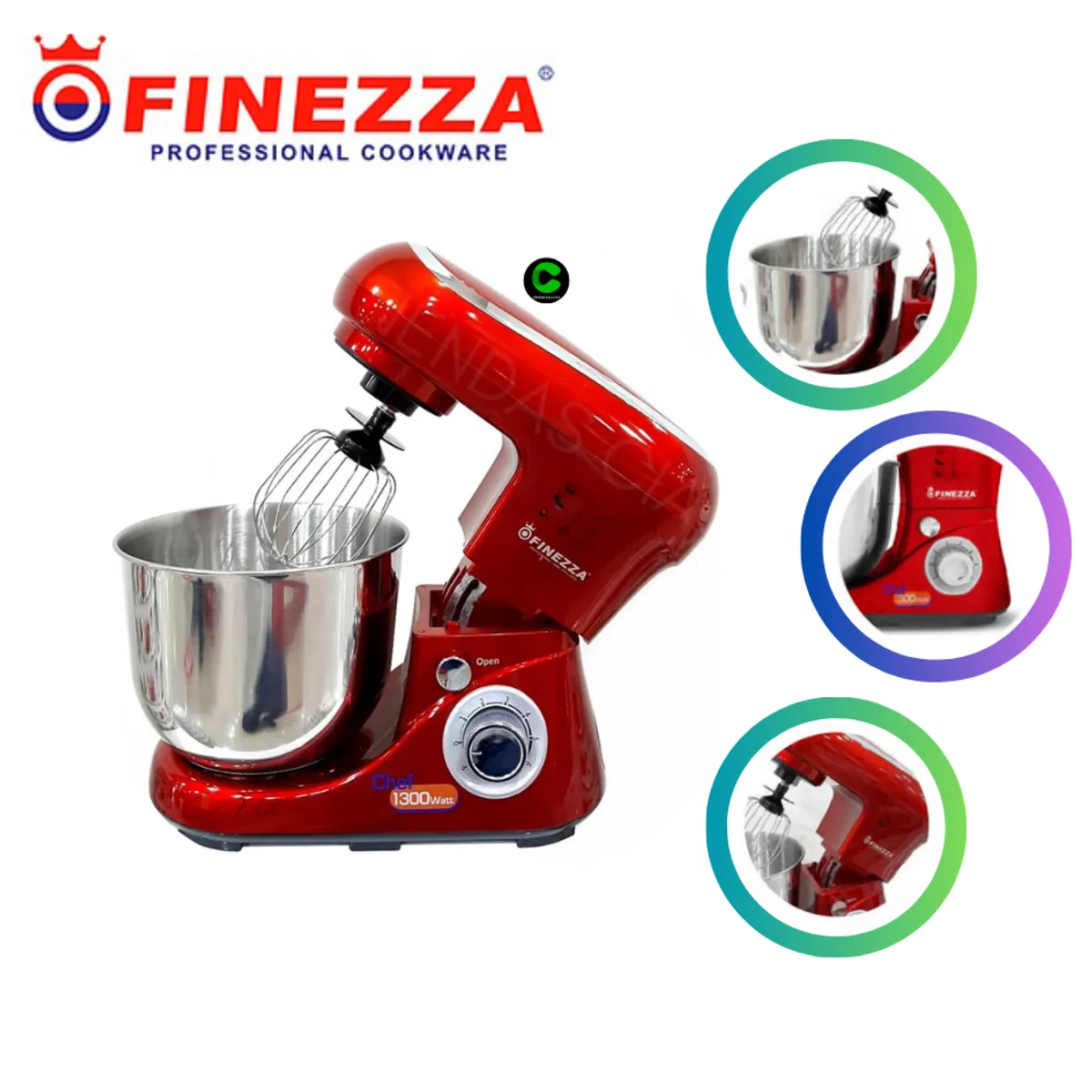 FINEZZA - Batidora Orbital 1300W FZ-6822B 6 Velocidades - Finezza