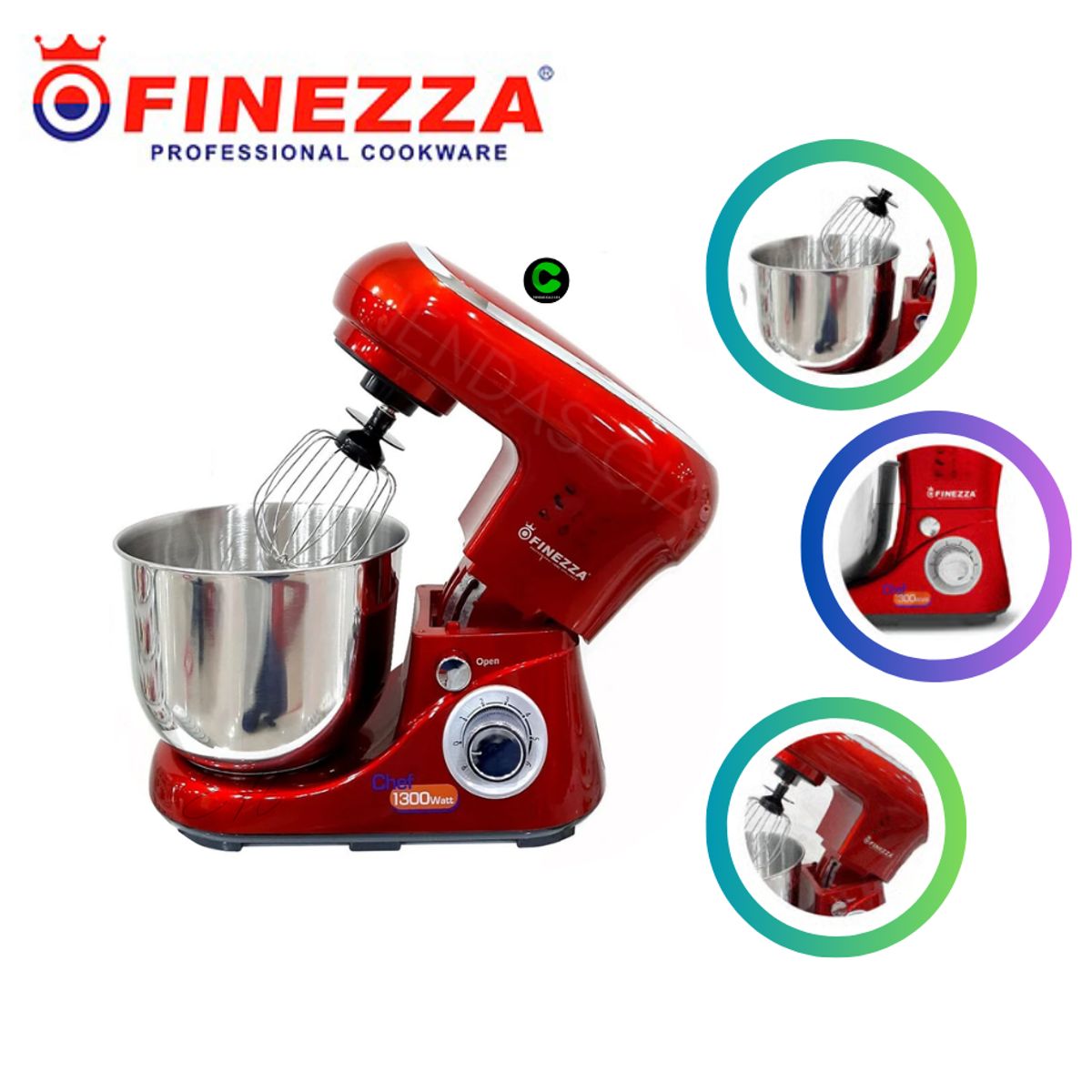 FINEZZA - Batidora Orbital 1300W FZ-6822B 6 Velocidades - Finezza