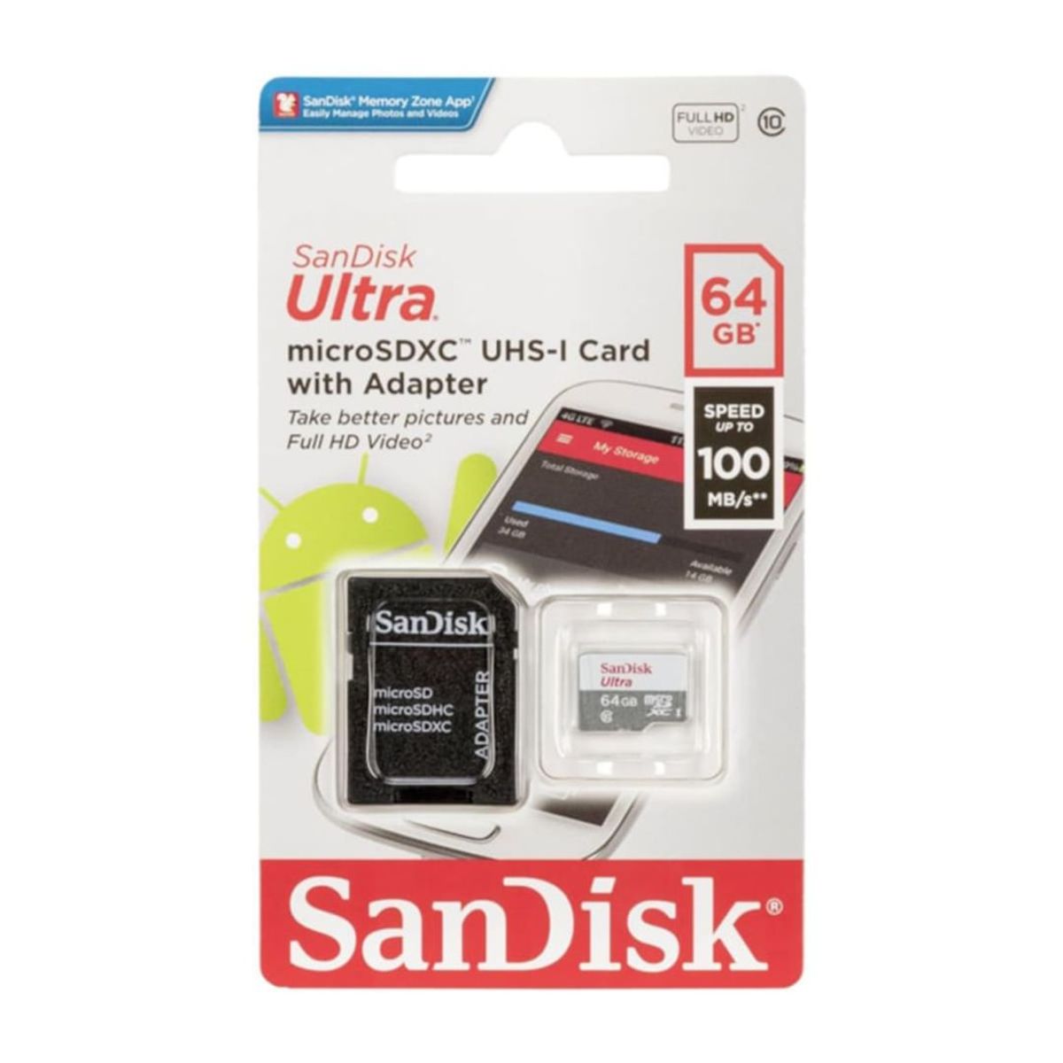 SANDISK - MEMORIA FLASH SANDISK ULTRA MICROSDHC 64GB