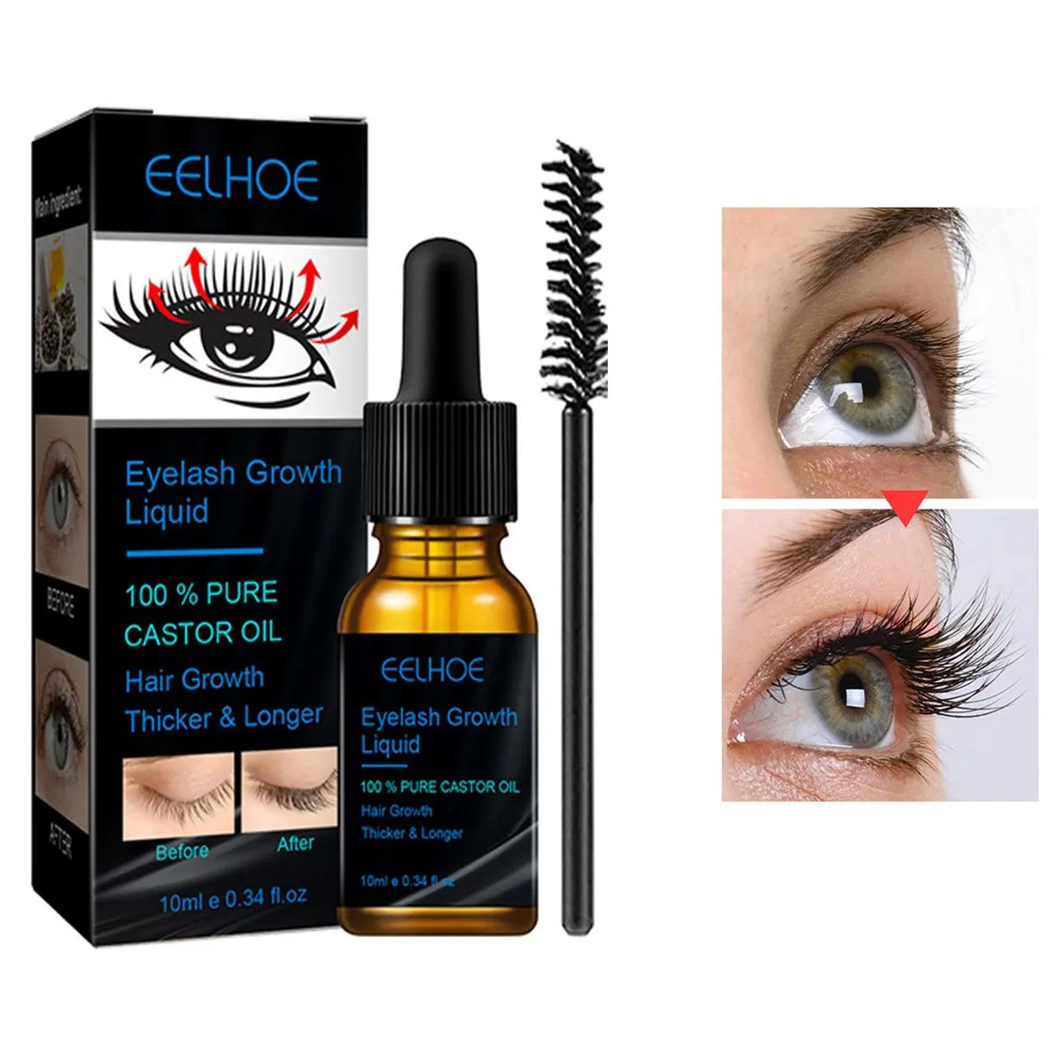 GENERICO - Aceite Castor Oil para crecimiento De Pestañas Y Cejas 10 ml